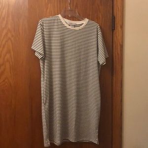 Black and white striped T-shirt dress